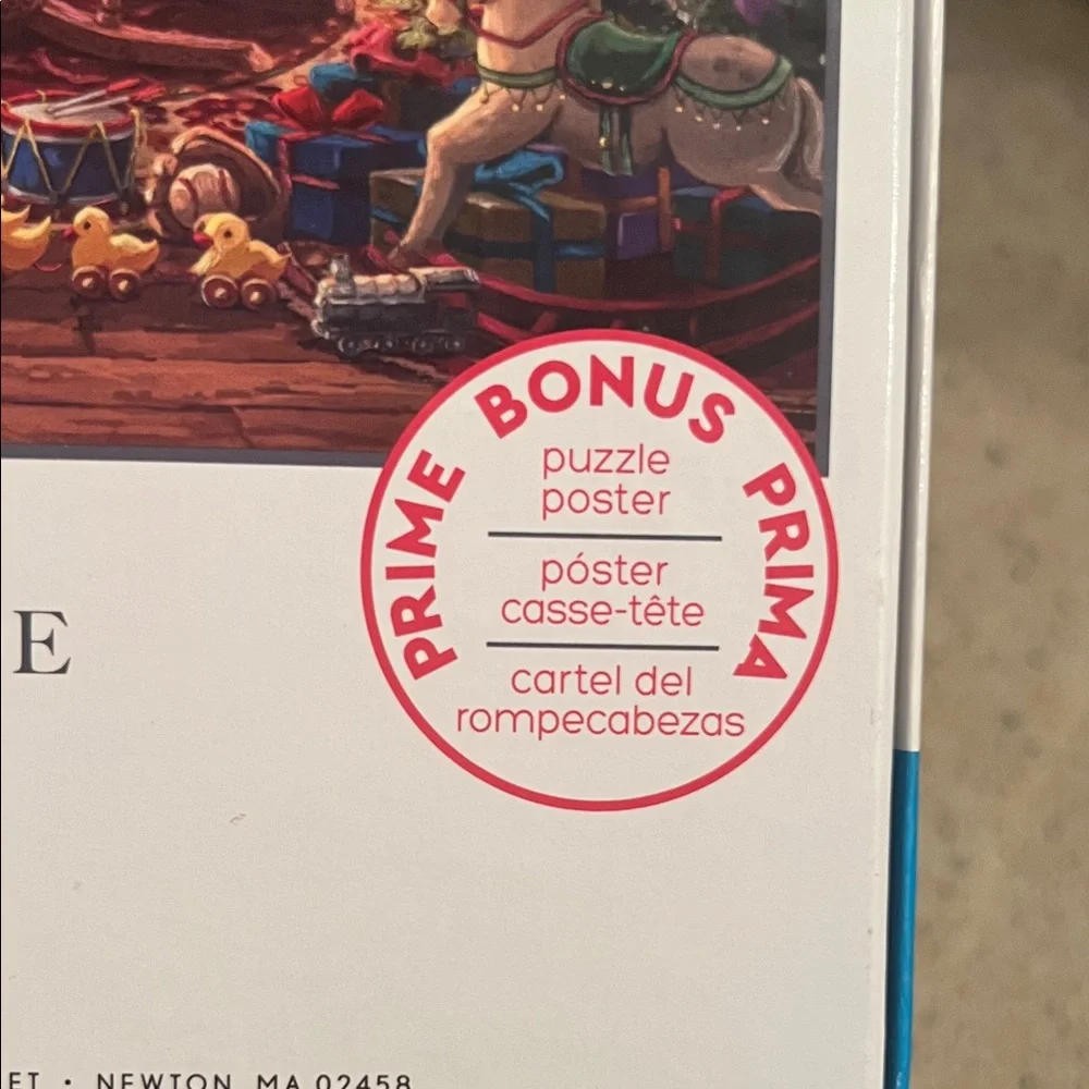 Thomas Kinkade Santa Checking His List Christmas Puzzle - Red and Gold